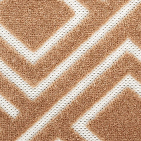 6' Brown Geometric Runner Rug