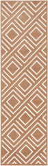 6' Brown Geometric Runner Rug