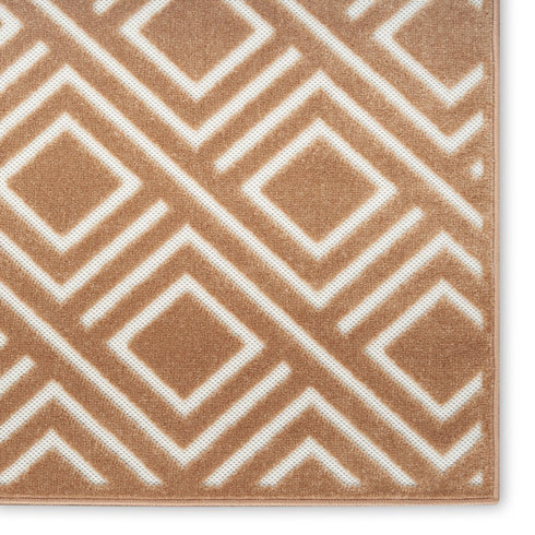 6' Brown Geometric Runner Rug