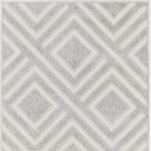 6' Gray Geometric Runner Rug