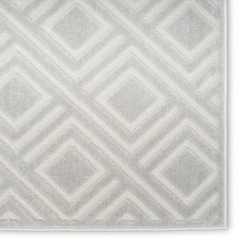6' Gray Geometric Runner Rug