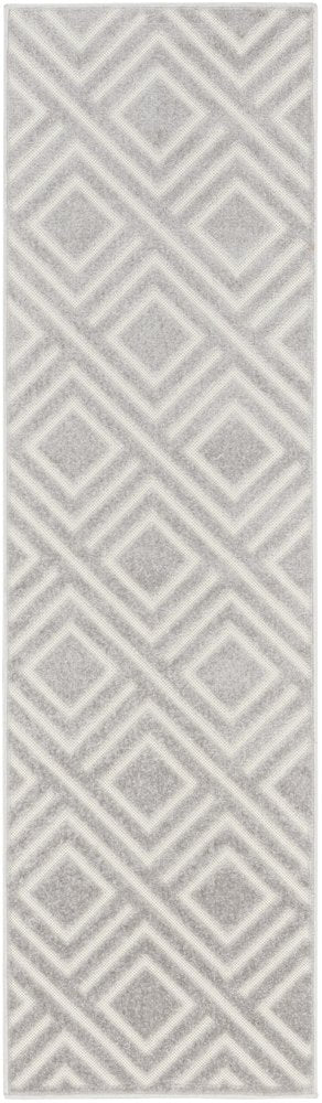 6' Gray Geometric Runner Rug