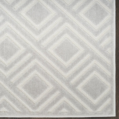 6' Gray Geometric Runner Rug