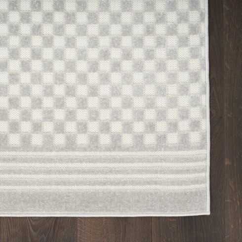 6' Gray Geometric Runner Rug