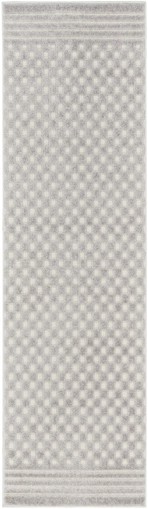 6' Gray Geometric Runner Rug