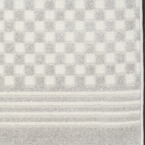 6' Gray Geometric Runner Rug