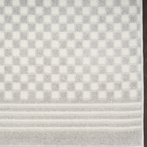 6' Gray Geometric Runner Rug
