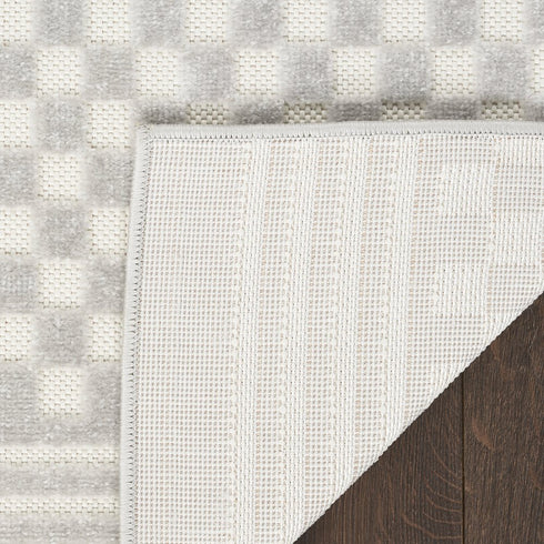 6' Gray Geometric Runner Rug