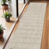 6' Beige Geometric Runner Rug