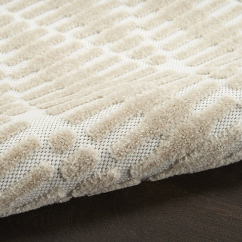 6' Beige Geometric Runner Rug