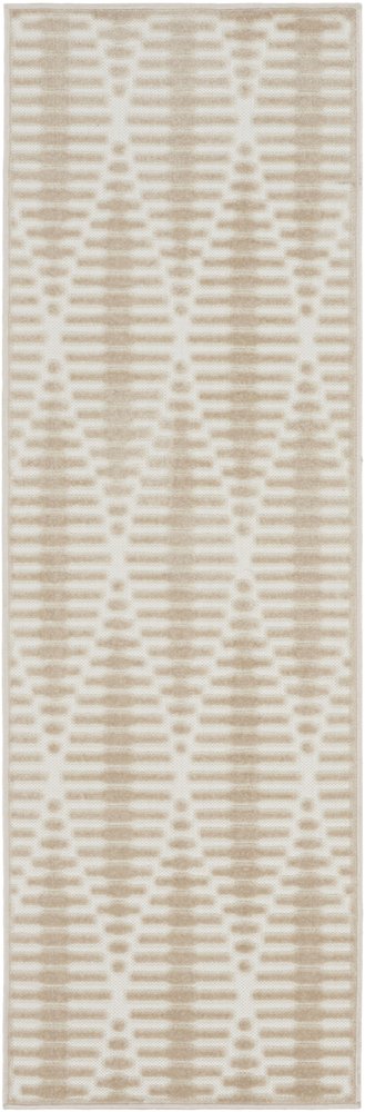 6' Beige Geometric Runner Rug