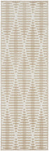 6' Beige Geometric Runner Rug