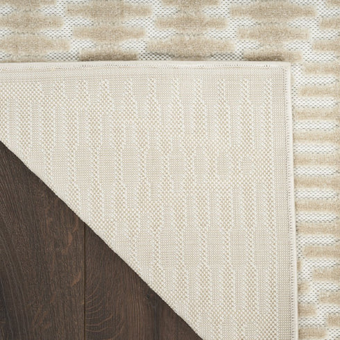 6' Beige Geometric Runner Rug