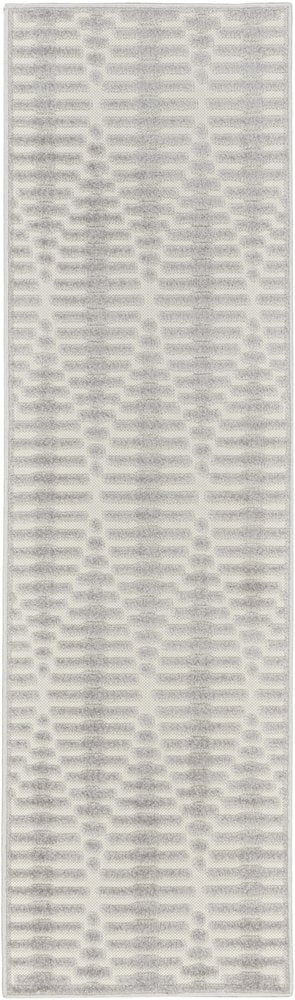 6' Gray Geometric Runner Rug