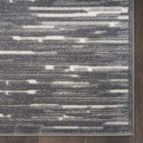 6' Gray Geometric Runner Rug