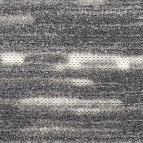 6' Gray Geometric Runner Rug