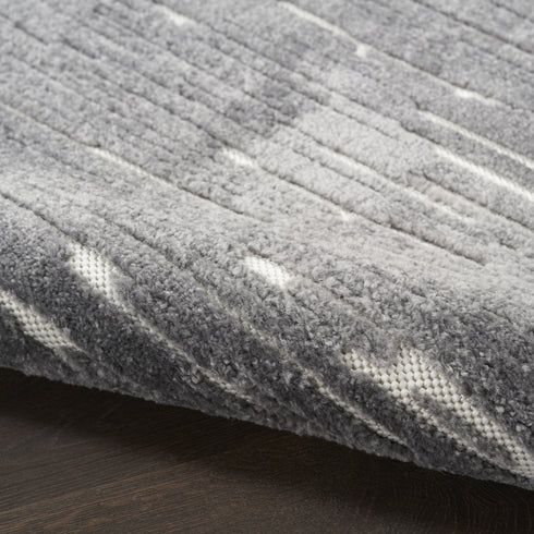 6' Gray Geometric Runner Rug
