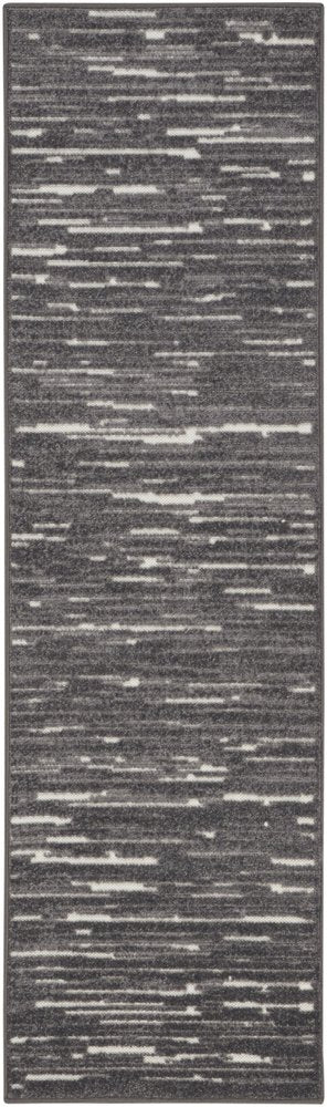 6' Gray Geometric Runner Rug