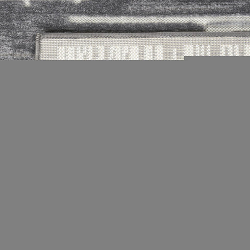 6' Gray Geometric Runner Rug