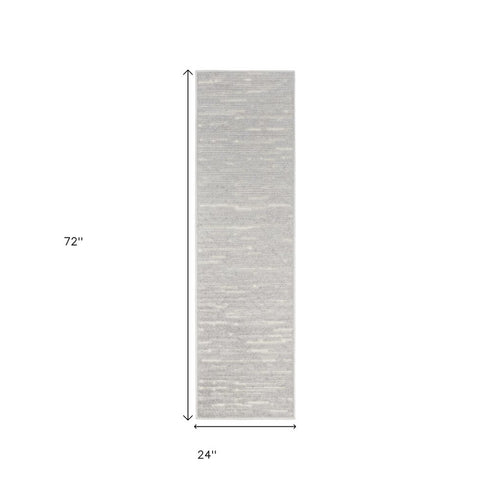 6' Gray Geometric Runner Rug