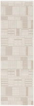 6' Beige And Ivory Geometric Runner Rug