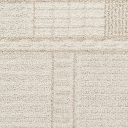 6' Beige And Ivory Geometric Runner Rug