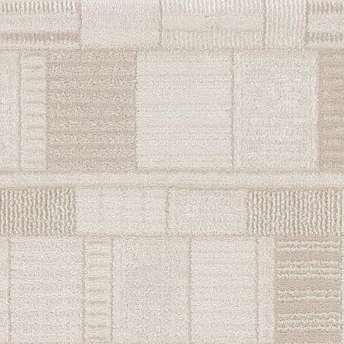6' Beige And Ivory Geometric Runner Rug