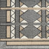 6' Ivory Tan And Black Geometric Runner Rug
