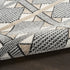 6' Ivory Tan And Black Geometric Runner Rug