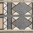 6' Ivory Tan And Black Geometric Runner Rug