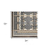 6' Ivory Tan And Black Geometric Runner Rug