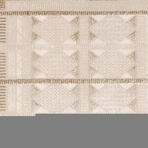 6' Ivory And Taupe Geometric Runner Rug