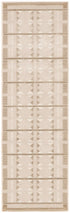 6' Ivory And Taupe Geometric Runner Rug