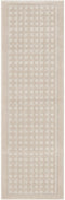 6' Beige Geometric Runner Rug