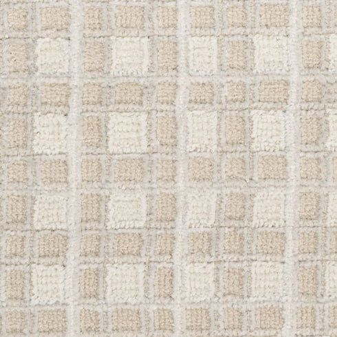 6' Beige Geometric Runner Rug
