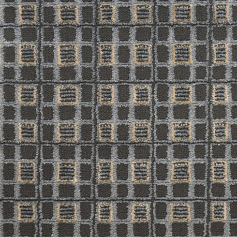 6' Gray Black And Taupe Geometric Runner Rug