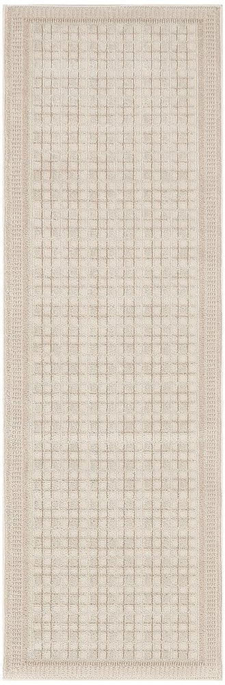 6' Ivory Geometric Runner Rug