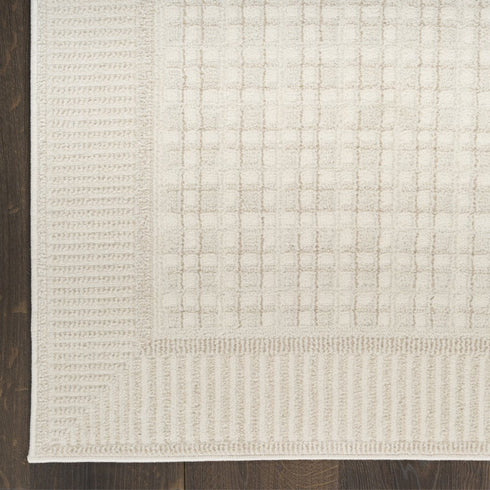 6' Ivory Geometric Runner Rug