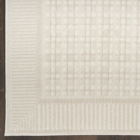 6' Ivory Geometric Runner Rug