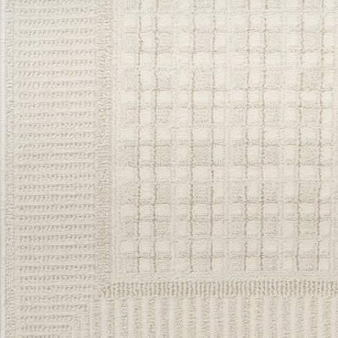 6' Ivory Geometric Runner Rug