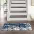 Blue Abstract Power Loom Round Rug