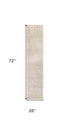 6' Ivory Abstract Runner Rug