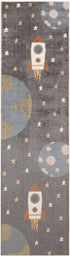 8' Blue Power Loom Runner Rug