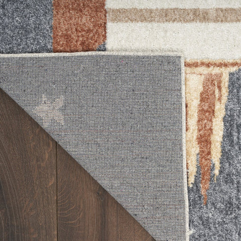 8' Blue Power Loom Runner Rug