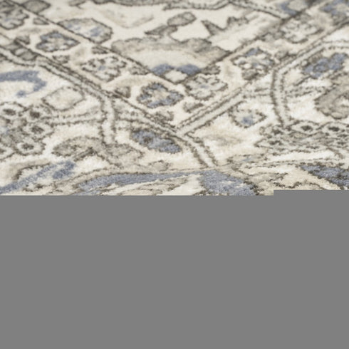 6' Blue Floral Power Loom Runner Rug