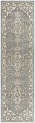 6' Blue Floral Power Loom Runner Rug