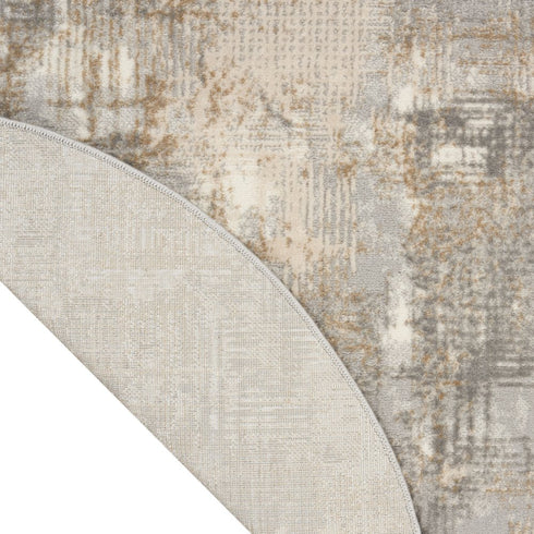6' Gray Abstract Round Rug