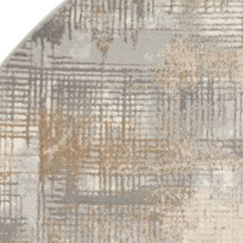6' Gray Abstract Round Rug