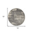 6' Gray Abstract Round Rug