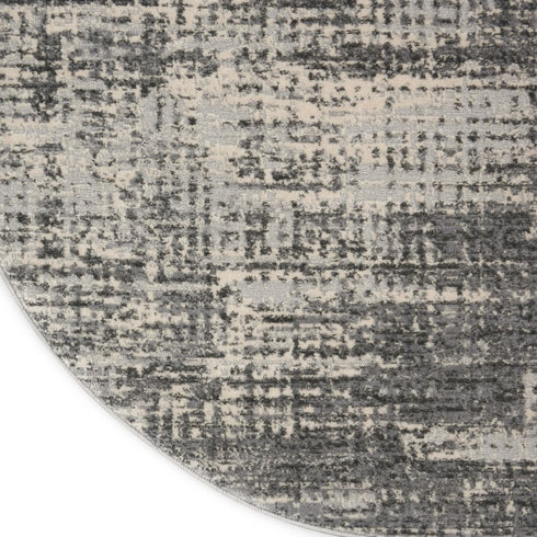 6' Gray Abstract Round Rug